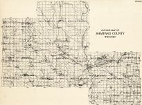 Shawano County Outline, Wisconsin State Atlas 1930c